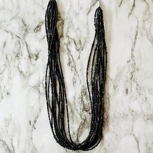 Black Seed Bead, Multistrand Necklace